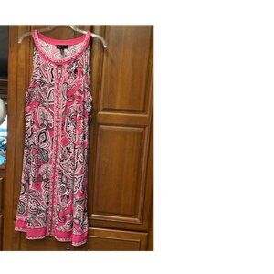INC International Concepts Plus Size 2X Pink Paisley Dress